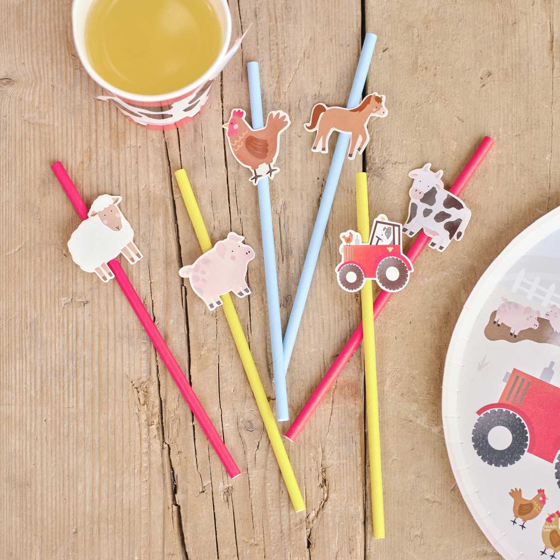 Farm Animals Party Paper Straws