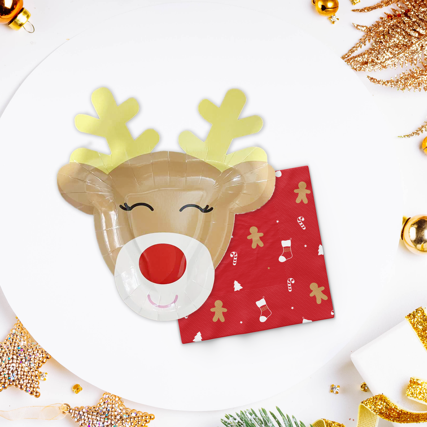 Rudolph the Reindeer Shaped Plates (Set of 8)