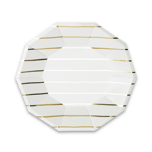 Frenchie Striped Gold Plates