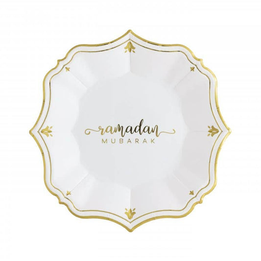 Ramadan White Dessert Plates