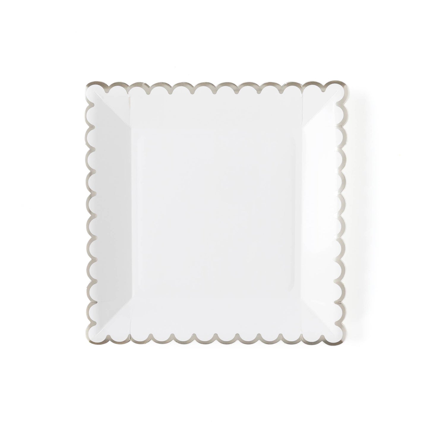 Winter White 9" White Scalloped Plate