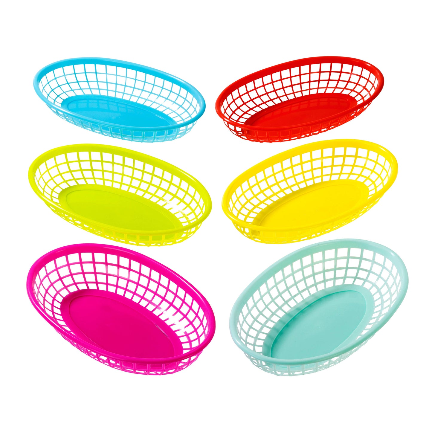 Cuban Fiesta Plastic Food Baskets - 6 Pack