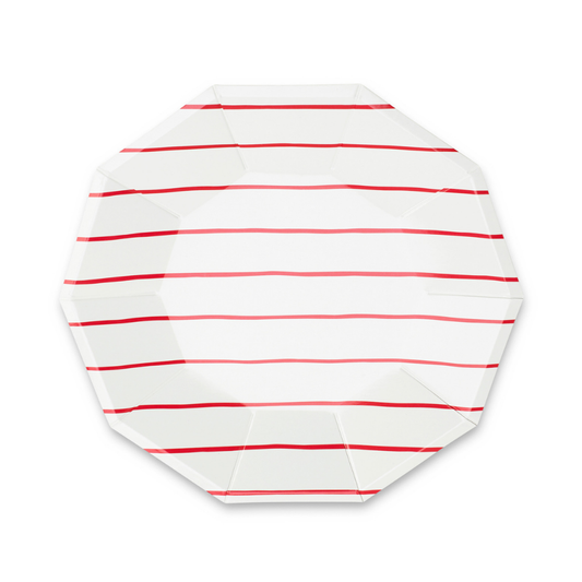 Frenchie Striped Candy Apple Plates