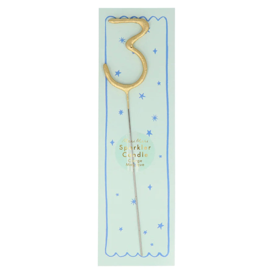 Gold Sparkler Numbers 0 to 9 Candles