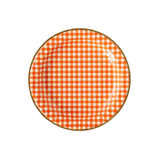 Harvest Orange Gingham Check 11" Plate