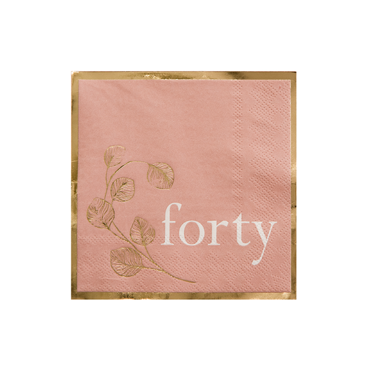 Milestone Blush 40th Cocktail Napkins