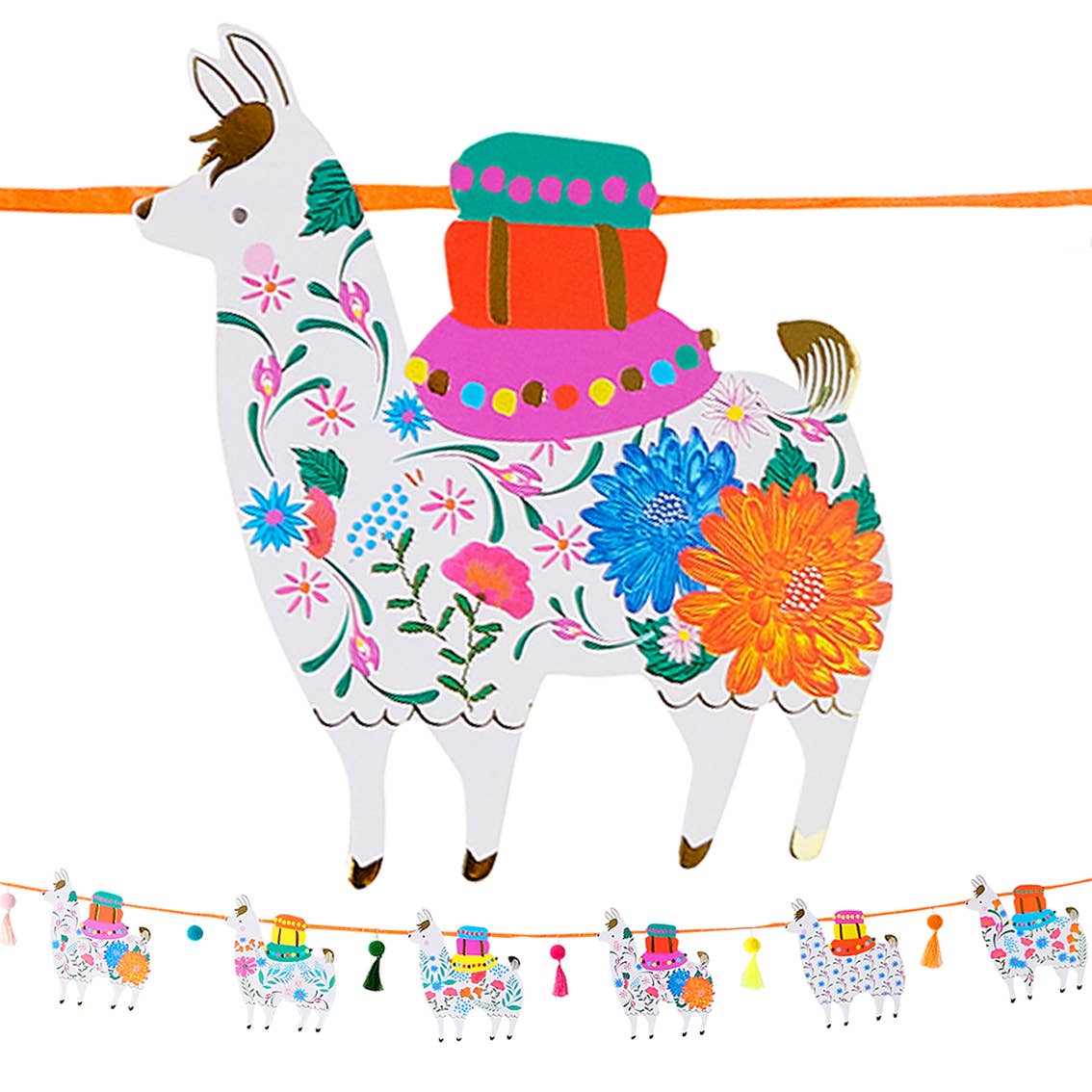 Boho Llama Garland with Tassels - 10ft