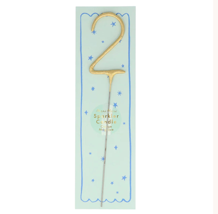 Gold Sparkler Numbers 0 to 9 Candles