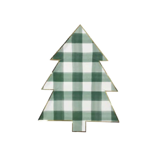 Green Gingham Tree Plate