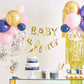 Gold Foiled Pink And Navy Baby Grow Gender Reveal Party Napkins