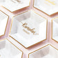 Hexagon Marble 'Ramadan Mubarak' Dessert Paper Plates (Set of 12)