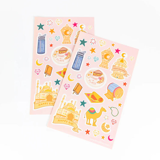 Happy Ramadan & Eid Holiday Sticker Sheet (Set of Two)