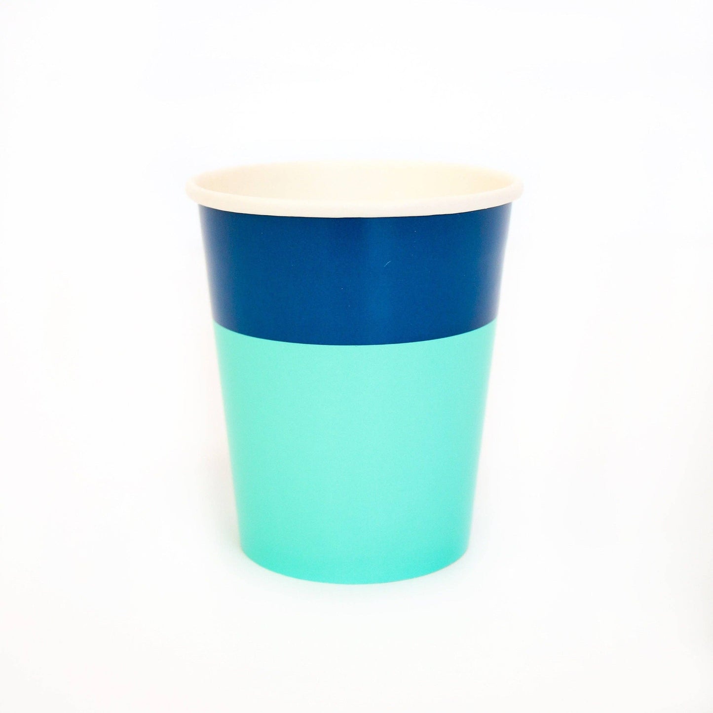 Navy and light blue Color blocked paper cups