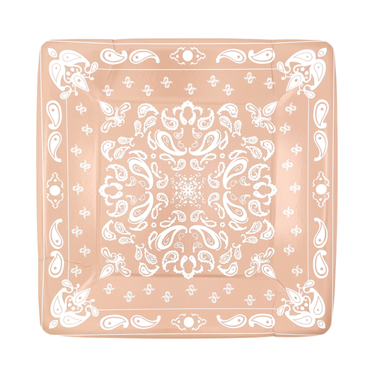 Dusty Champagne Bandana Dinner Plates (set of 8)