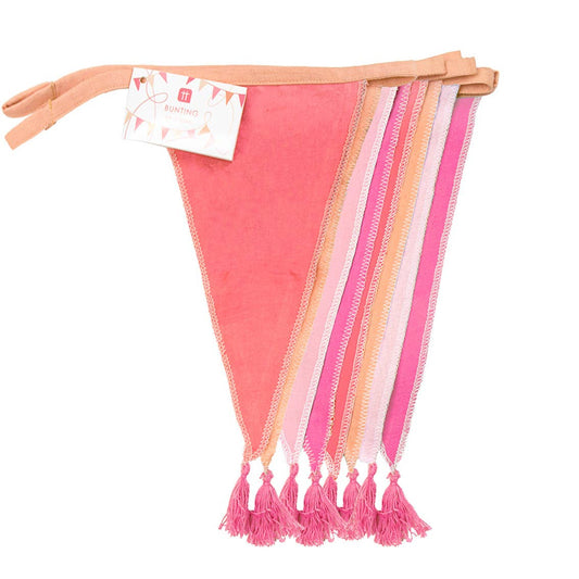 Pink Fabric Bunting Decoration - 10ft