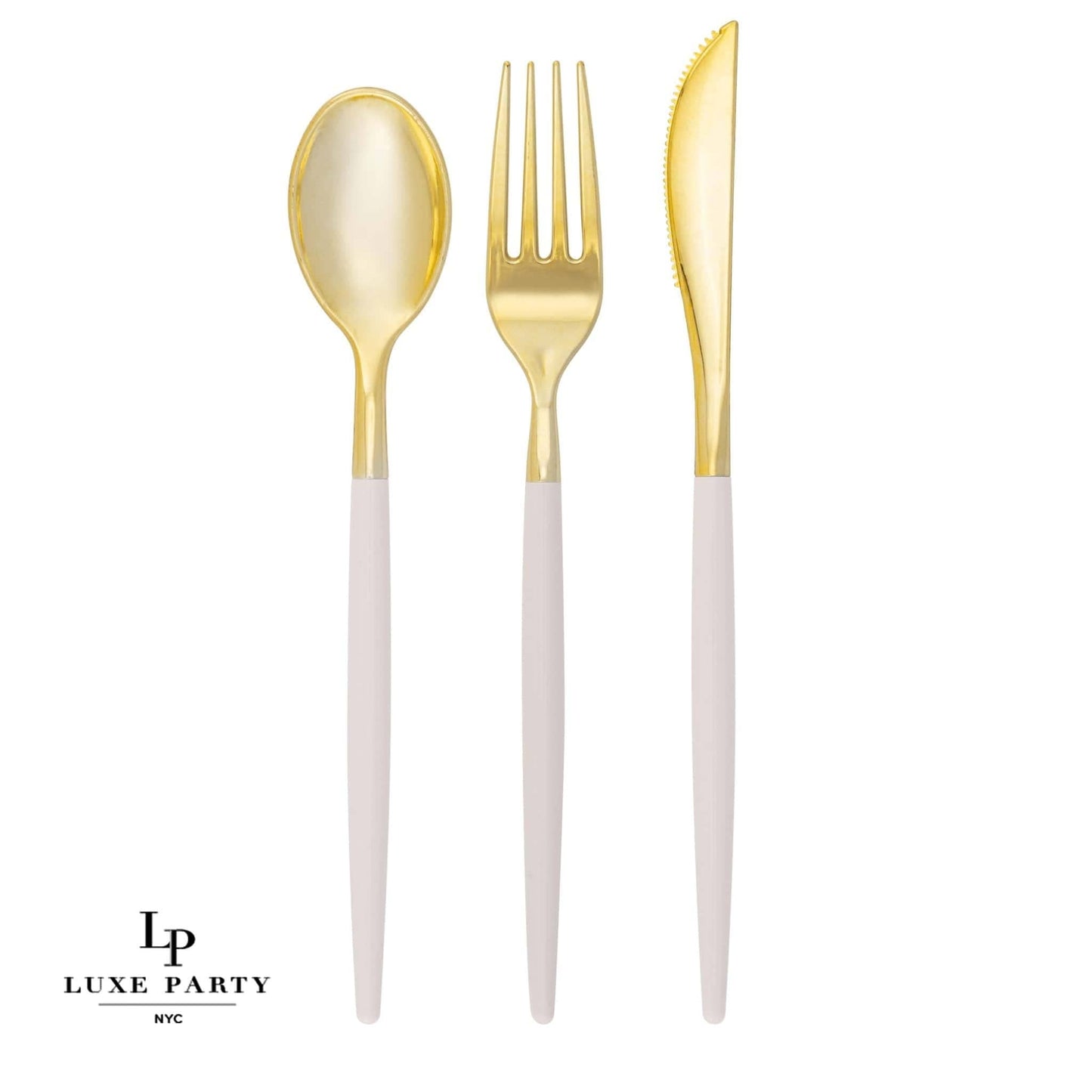 Linen • Gold Plastic Cutlery Set