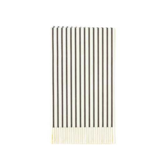 Salem Apothecary Black Ticking Fringe Dinner Napkins