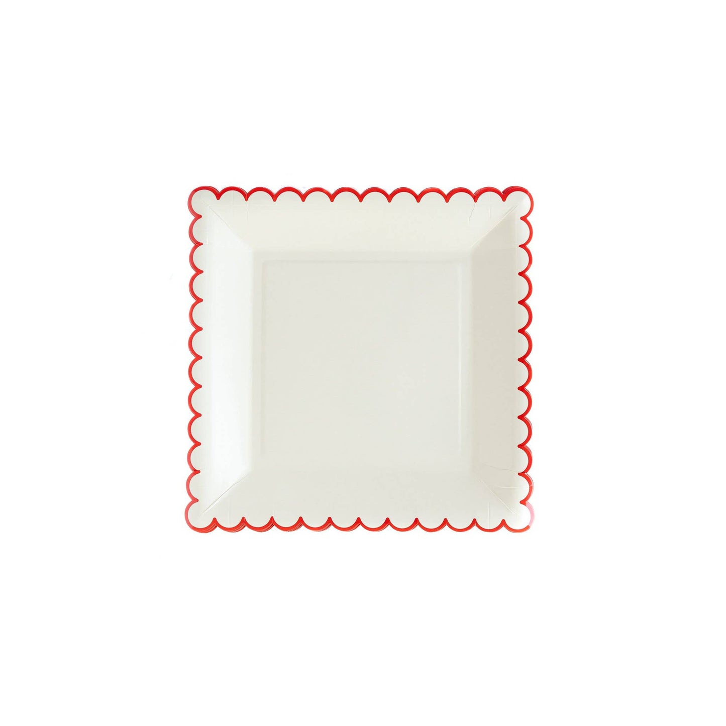 Believe White/Red Scallop 9" Plate