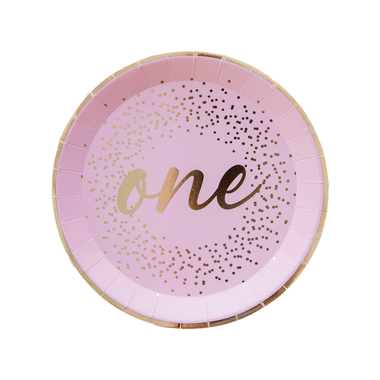 Milestone Pink Onederland Dessert Plates