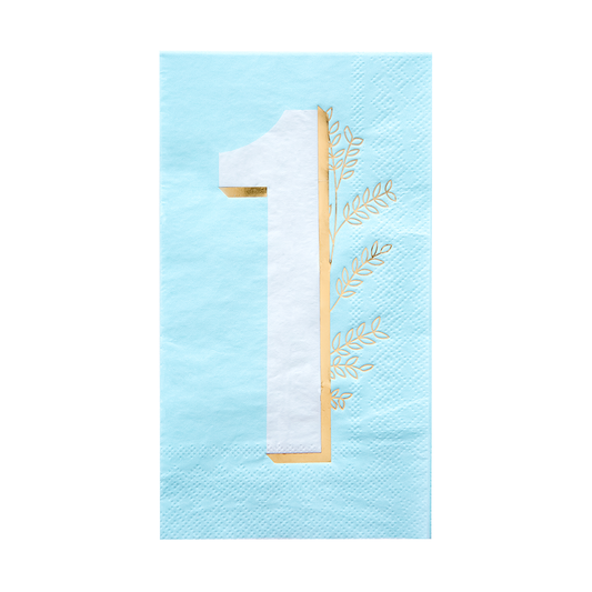 Milestone Blue Onederland Guest Napkins