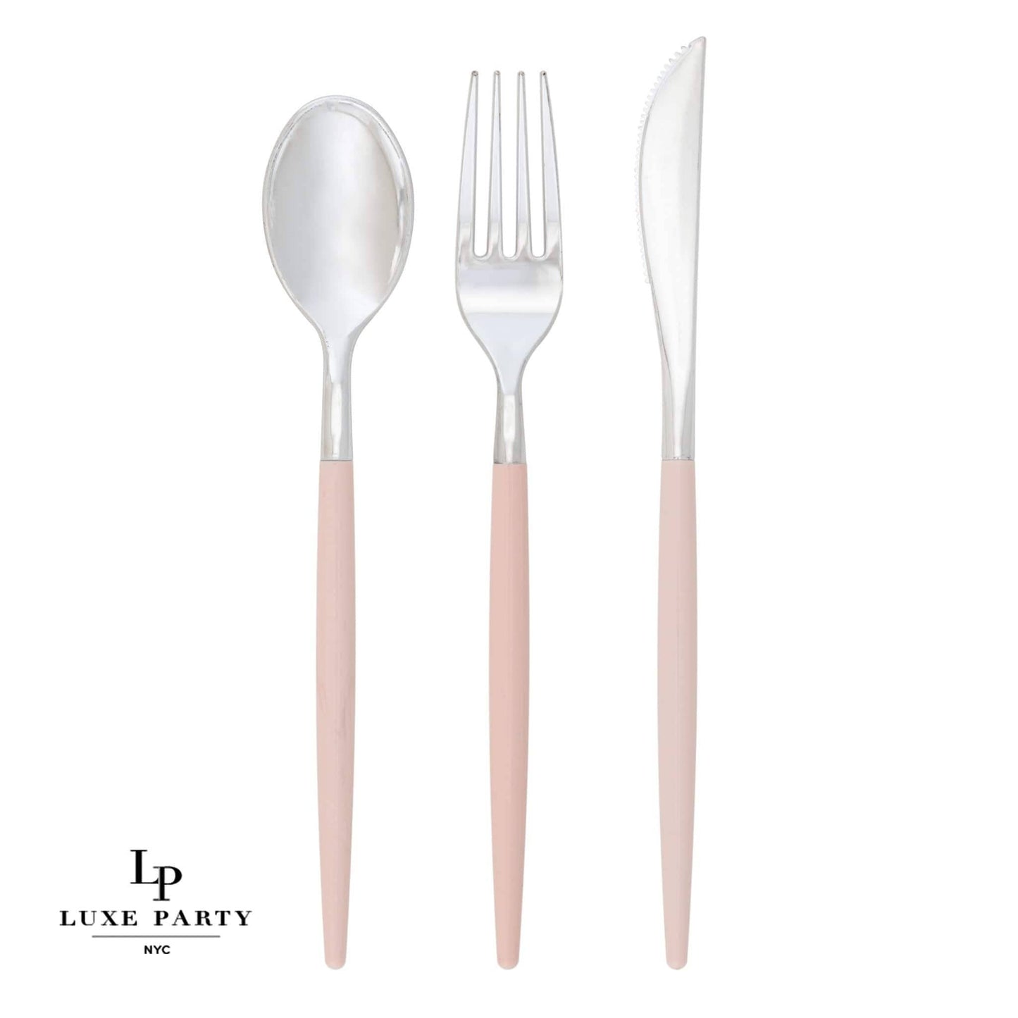 Blush • Silver Plastic Cutlery Set