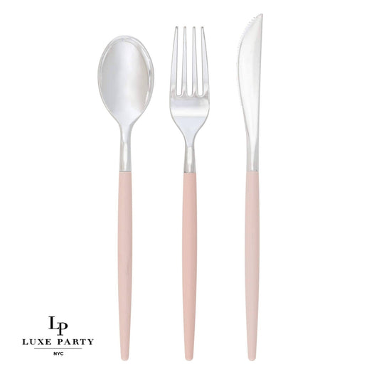 Blush • Silver Plastic Cutlery Set