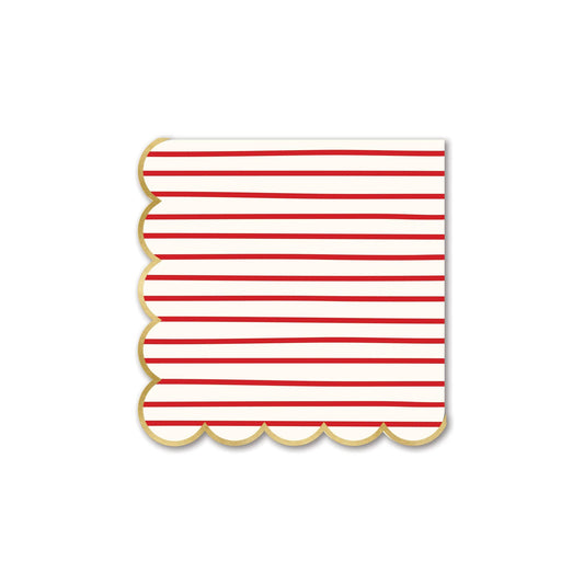 Scalloped Cocktail Napkins: Holly & Stripes