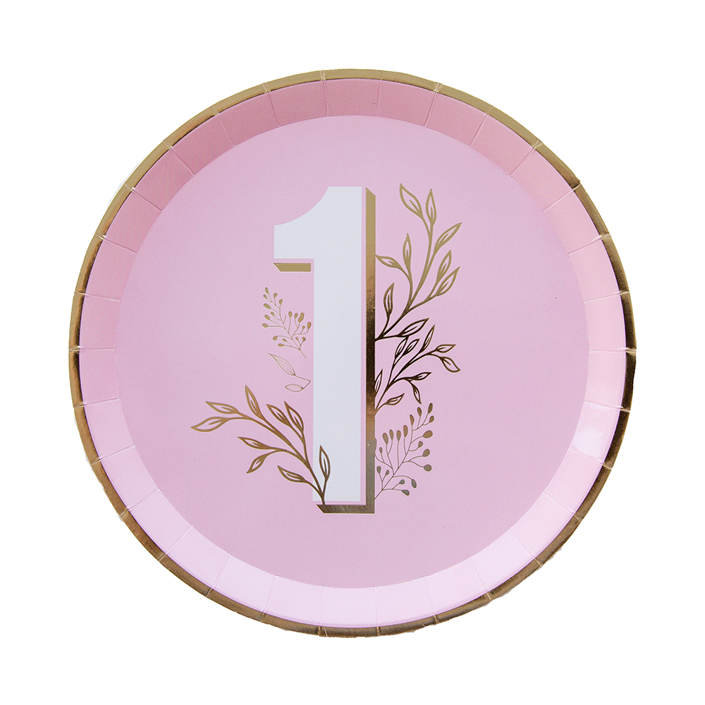 Milestone Pink Onederland Dinner Plates