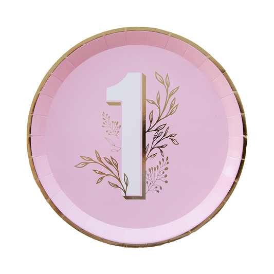 Milestone Pink Onederland Dinner Plates