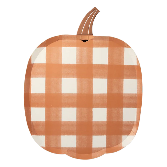 Gingham Pumpkin Plates