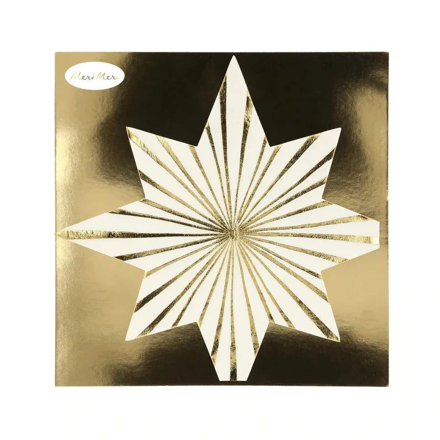 Gold Stripe Star Napkins