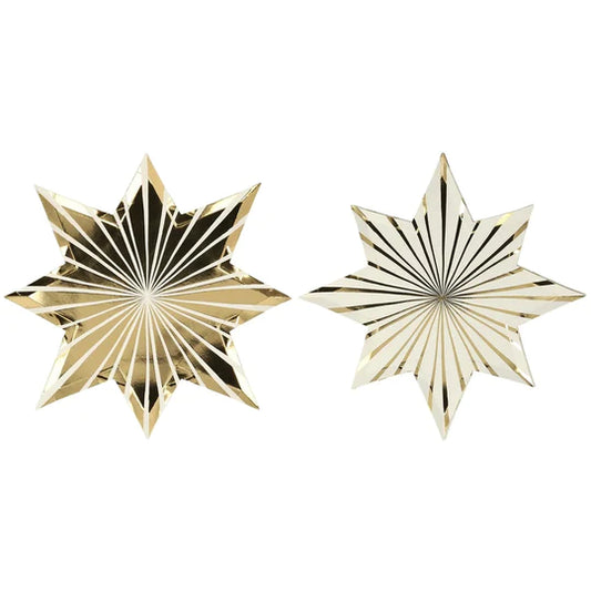 Gold Stripe Star Plates