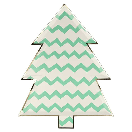 Patterned Christmas Tree Plates