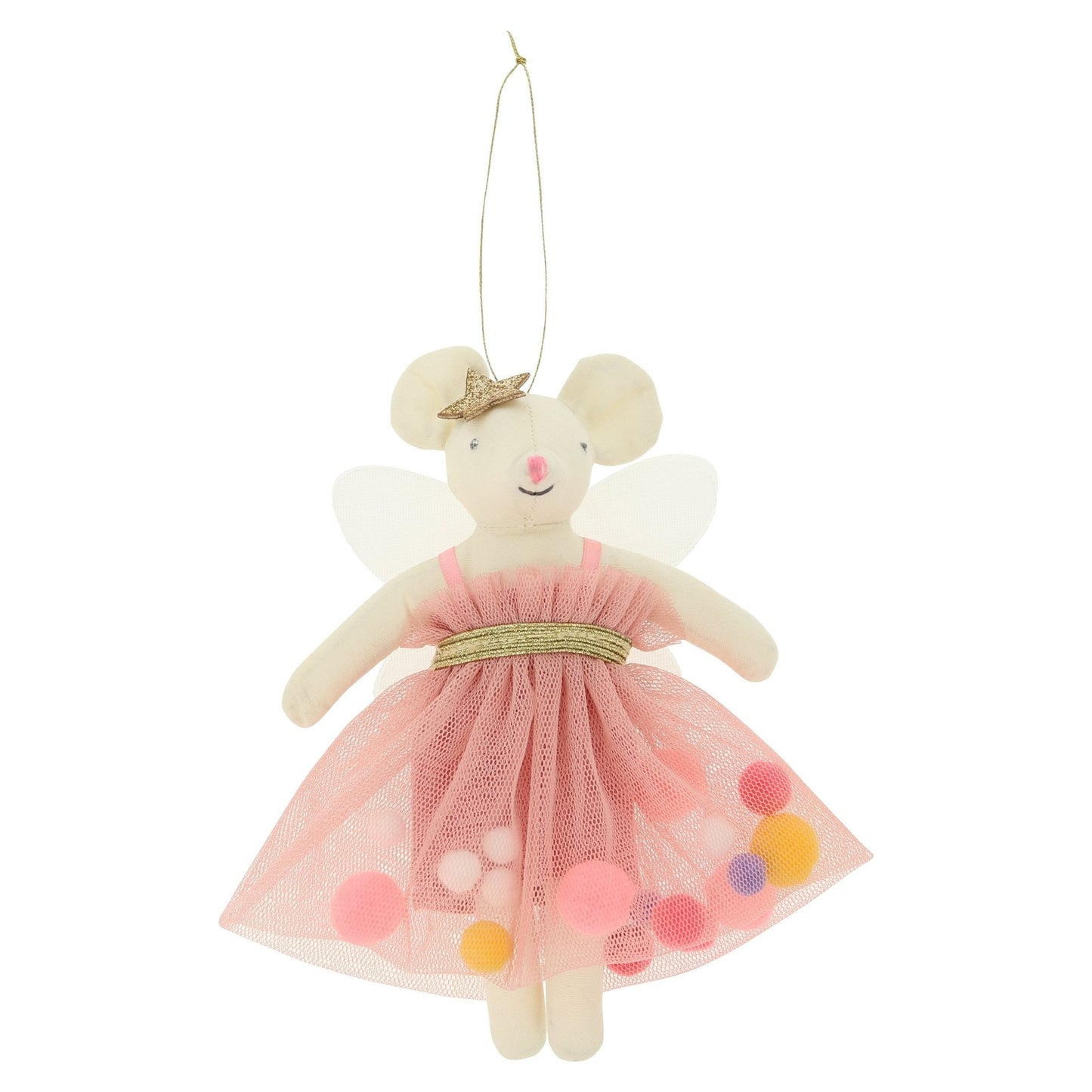 Pink Pompom Mouse Decoration