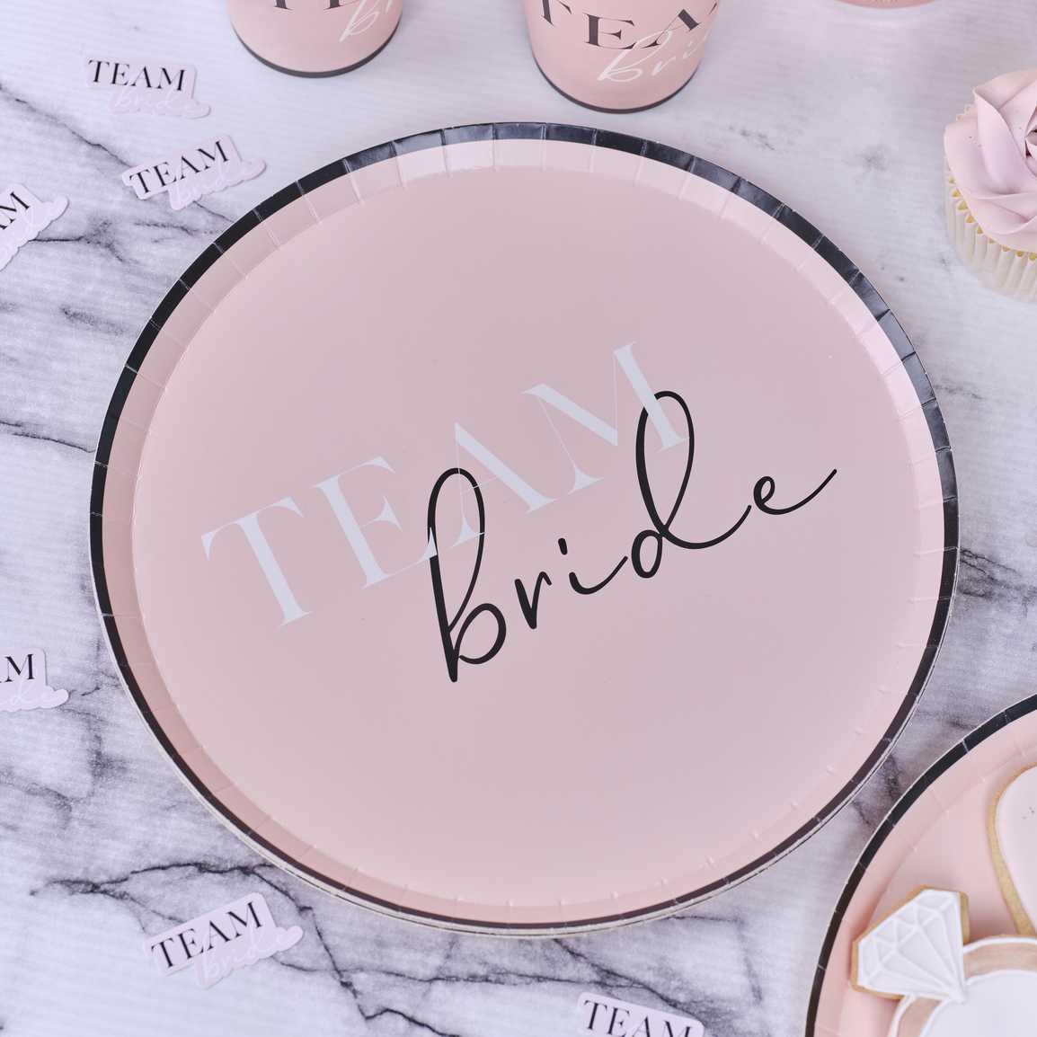 Team Bride Bridal Party Paper Plates