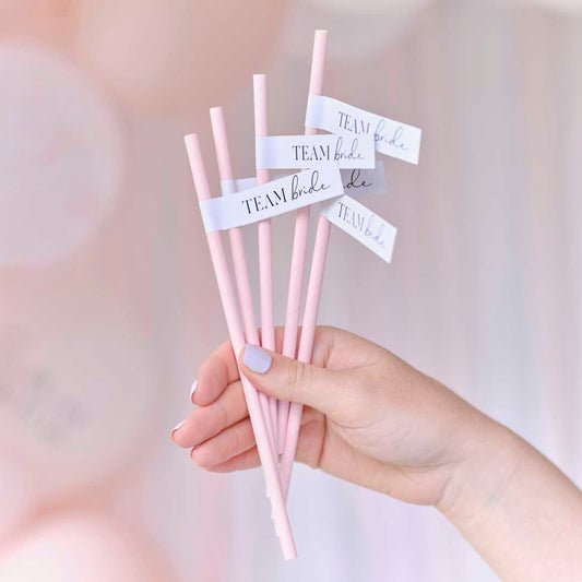 Team Bride Party Paper Straws