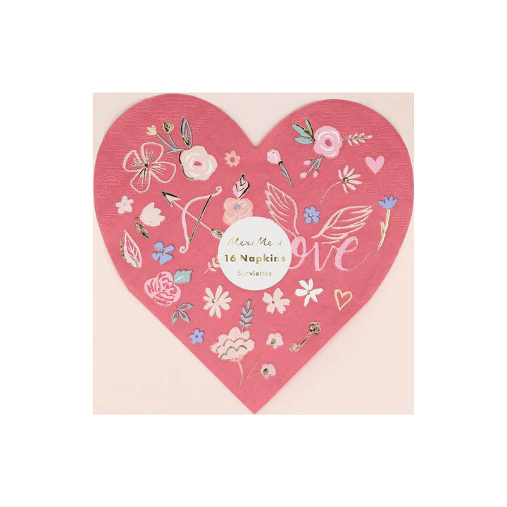 Valentine Heart Die Cut Napkins