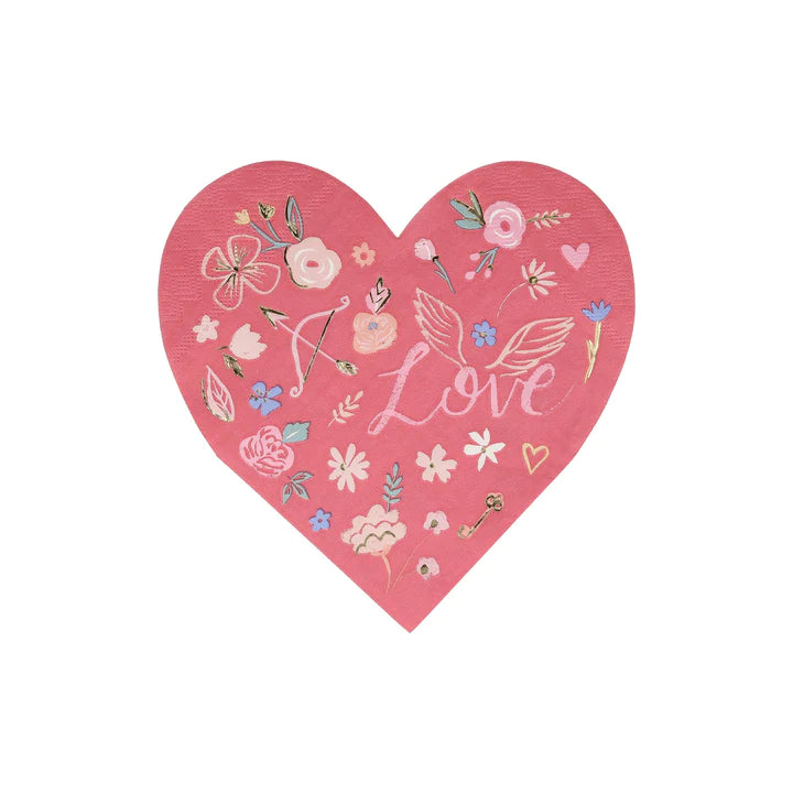 Valentine Heart Die Cut Napkins